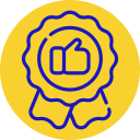 thumbs up ribbon recommendation icon